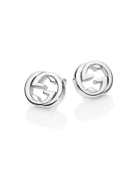 gucci earrings silver|interlocking g earrings in silver.